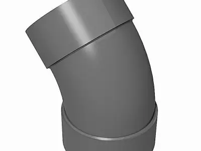 PVC Low Pressure Elbows 45 Degrees - Socket Ends Free 3D model