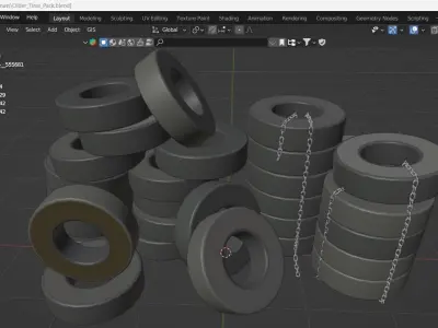 Used Tires Low-poly 3D model