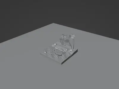 Boat on the beach 3D model