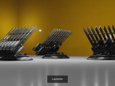 Launchers Anti-aircraft installation Missile complex 3D Model Collection