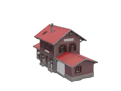 Model Train Station Building 3D model