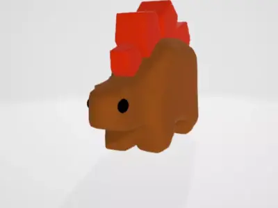 Low Poly Light brown stegosaurus plushie 3d Model  3D model