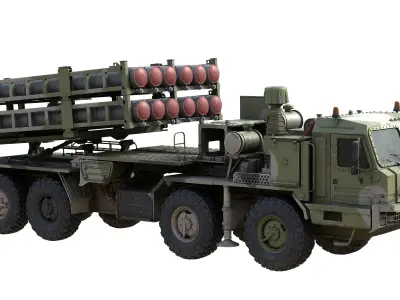 Vityaz S350E Missile Launcher Low-poly 3D model