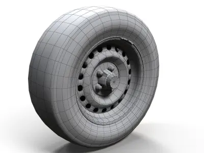Police steel wheel PBR Low-poly 3D model