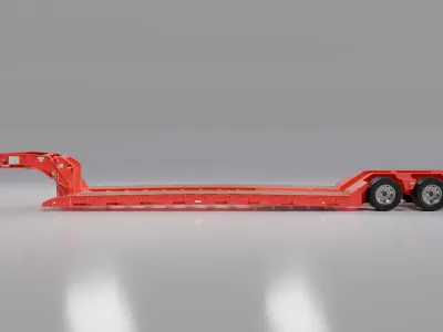 Talbert Detachable Gooseneck Lowboy Trailer 3d model Low-poly 3D model
