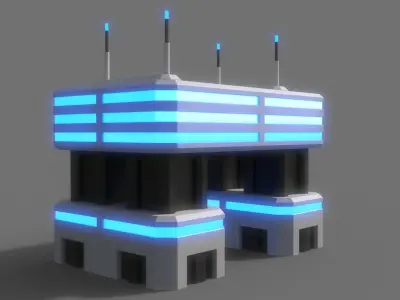 PBR Sci-Fi Building A29 Low-poly 3D model