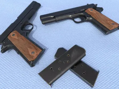 Colt 1911 Low-poly 3D model Low-poly 3D model