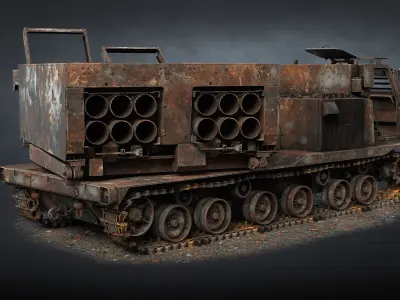 M270 MLRS Destroyed Low-poly 3D model