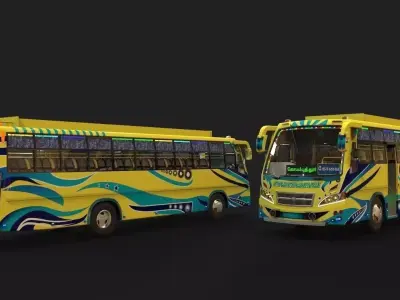 TAMIL NADU PNK SRT BUS 3D MODEL Low-poly 3D model