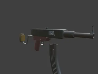homemade Kalashnikov assault rifle Low-poly 3D model