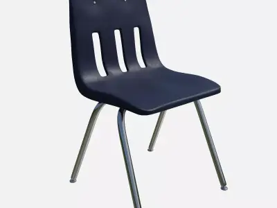 Plastic School Chair Low-poly 3D model
