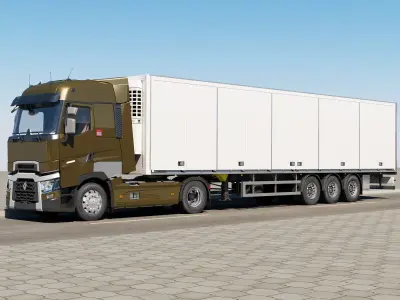 Renault Range T 4X2 with Trailer 3D model