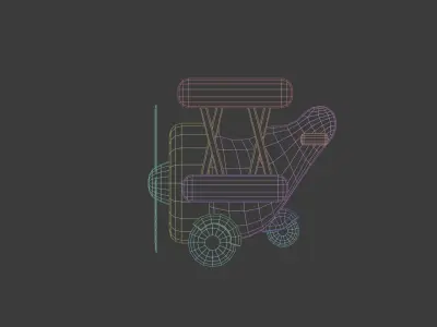 Green airplane Low-poly 3D model