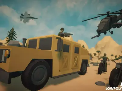 Low Poly Military Pack Low-poly 3D model