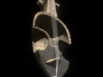 Sarangi - Nepali Folk Instrument Low-poly 3D model