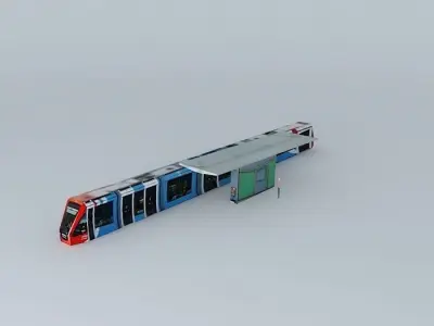 Tranvimur metro train at station Free 3D model