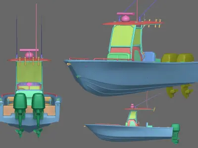 Fishing boat 3D model V1