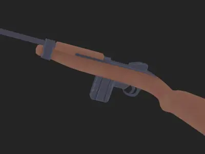 Painterly M1 Carbine Rifle Low-poly 3D model