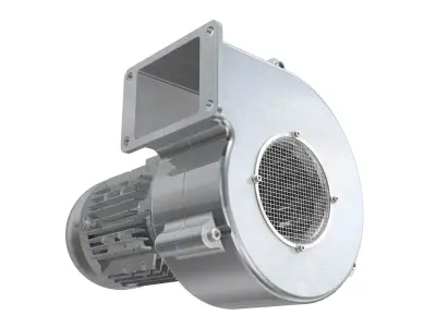 Industrial Centrifugal Blower Fan - Animated 3D model