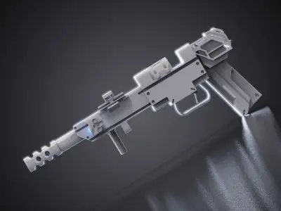 Sci Fi Pistol Low-poly 3D model purchase