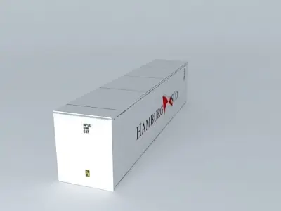 White Hamburg Sud container 40 39 Free 3D model