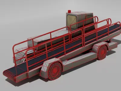 Airport luggage loader -European style -Low-poly Low-poly 3D model