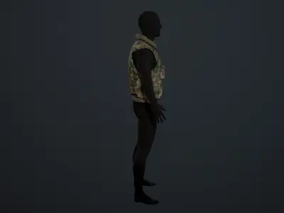 Vest PBR Game Ready camouflage Low-poly 3D model