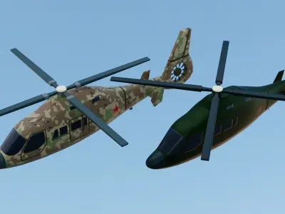 Cartoon Helicopter Low-poly 3D model from CGTrader