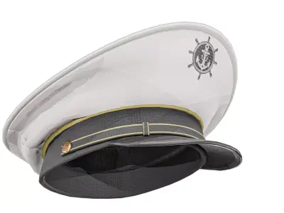 Military Officer Caps Pack Low-poly 3D model