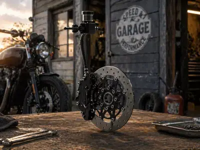 Motorcycle Brake Disc Assembly Model 3D model