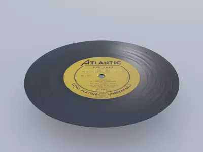 Retro Vinyl Disk with 4K Textures Low-poly 3D model