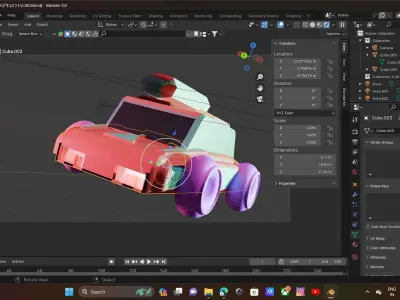 low poly car Low-poly 3D model