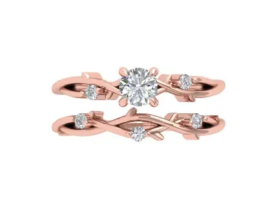 Engagement-ring 3D print model 7