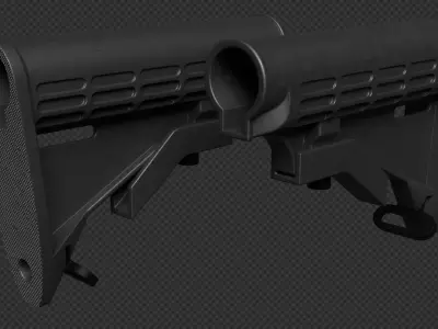 AR-15 Mil-Spec Stock Low-poly 3D model