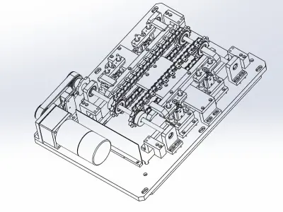 Chain convery with equidistant sending mechanism 3D model