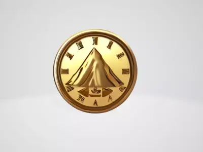 3D Coin Design with Mountain  3D model