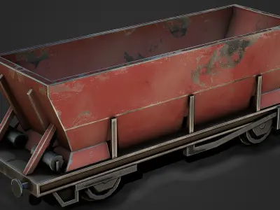 Coal Wagon Low Poly Mobile Ready Low-poly 3D model