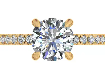 2 carat Round Stone Solitary Ring 3D print model purchase