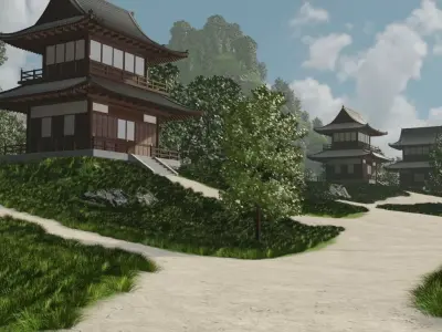 Mountain Village 3D model 4
