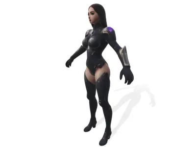 Eclipse Vanguard the Cyborg Female Warrior Low-poly 3D model