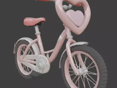 Stylized 3D Valentine  Bicycle Model Low-poly 3D model purchase