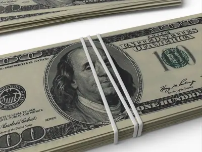 Dollar Bills stack 3D model