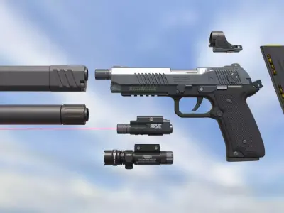 Pistol Burst-Single Fire Splinter 18 3D model