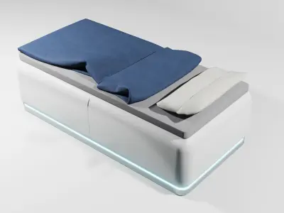 Sci fi bed Low-poly 3D model buy