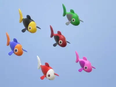 CUTE FISHES PACK Low-poly 3D model