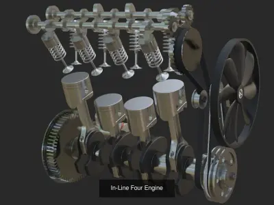 3 Animated Engines 3D Model Pack