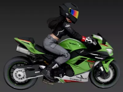 29- Motorcycle racer 2 3D model