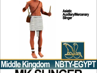 Ancient Egypt Soldier Props Slinger Poser Daz 3D model