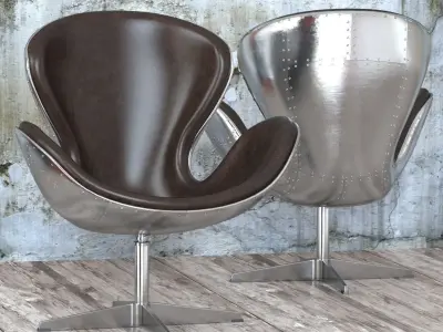 Seat Spitfire Swan Chair Aviator 5 colors 3D model