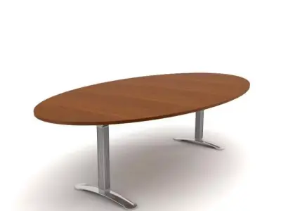 Oval Executive Meeting Table With Steel Legs 3D model